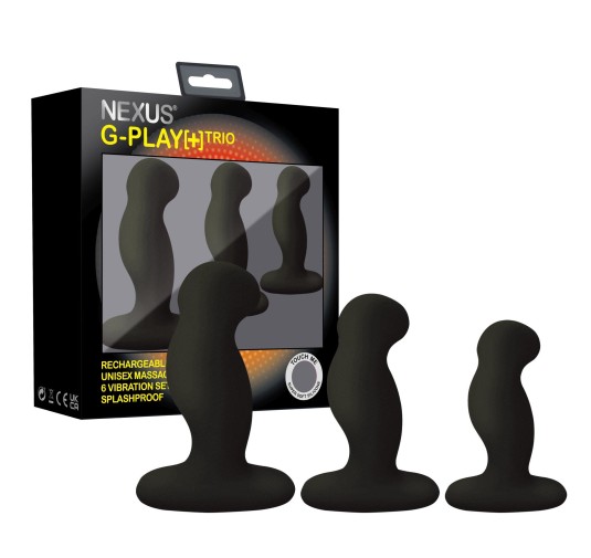 Nexus - G-Play Trio Plus Unisex Vibrator Pack S/M/L Black